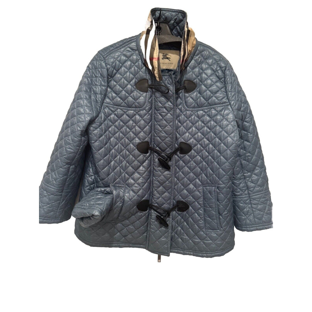 Burberry Quilted Blue Toggle Ski Jacket